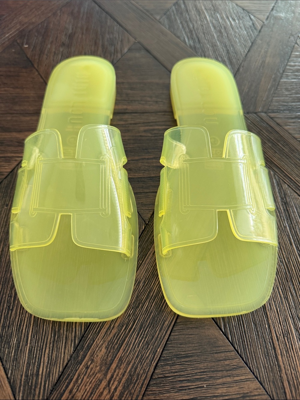 Bibi Lou Holly Jelly Slides Sandals EU 41 US 10-10.5 Clear Slip-On NEW